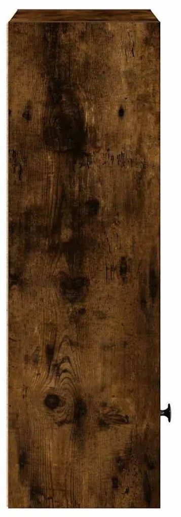 füstös tölgy színű szerelt fa könyvszekrény 31x24x77 cm