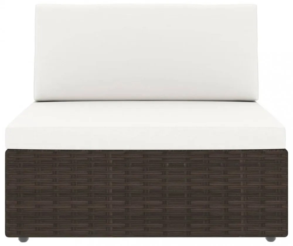 14 részes barna polyrattan kerti ülőgarnitúra párnákkal
