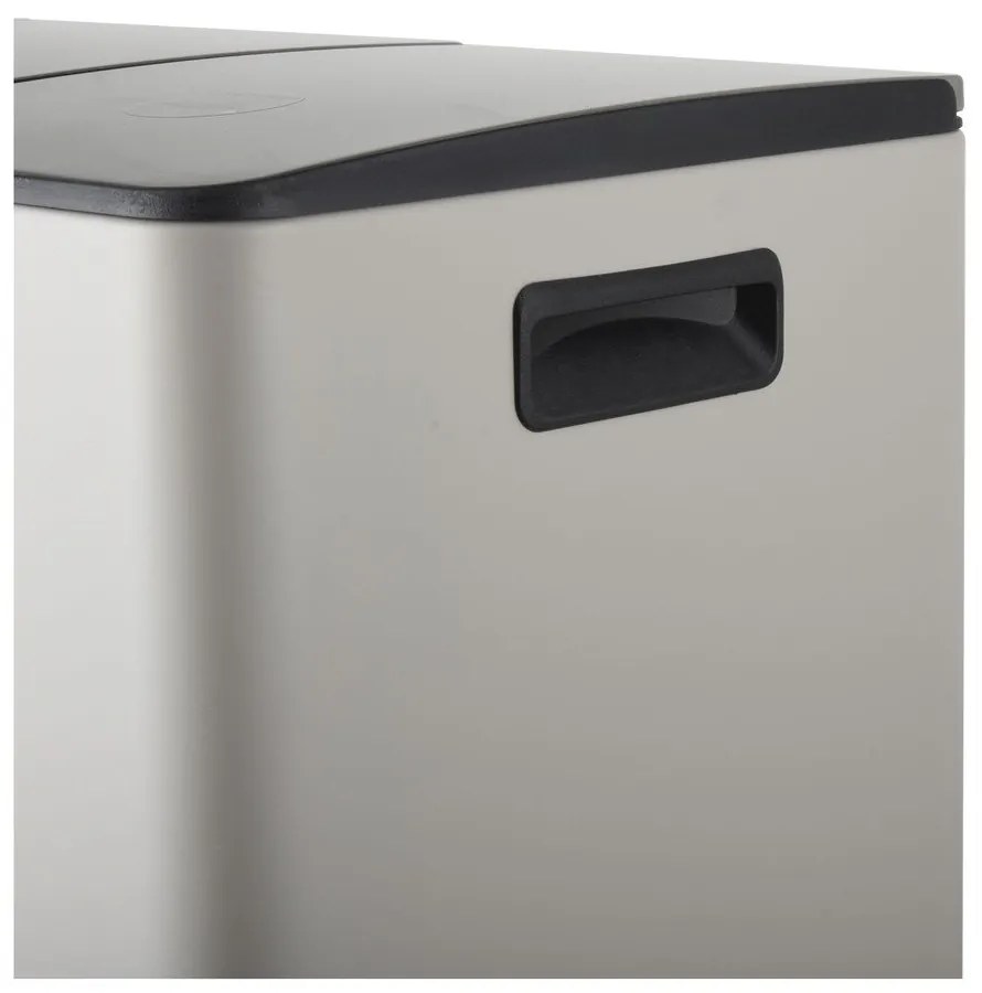 Szürkésbarna acél szelektív pedálos szemetes 2x20 l Aliya – Spirella