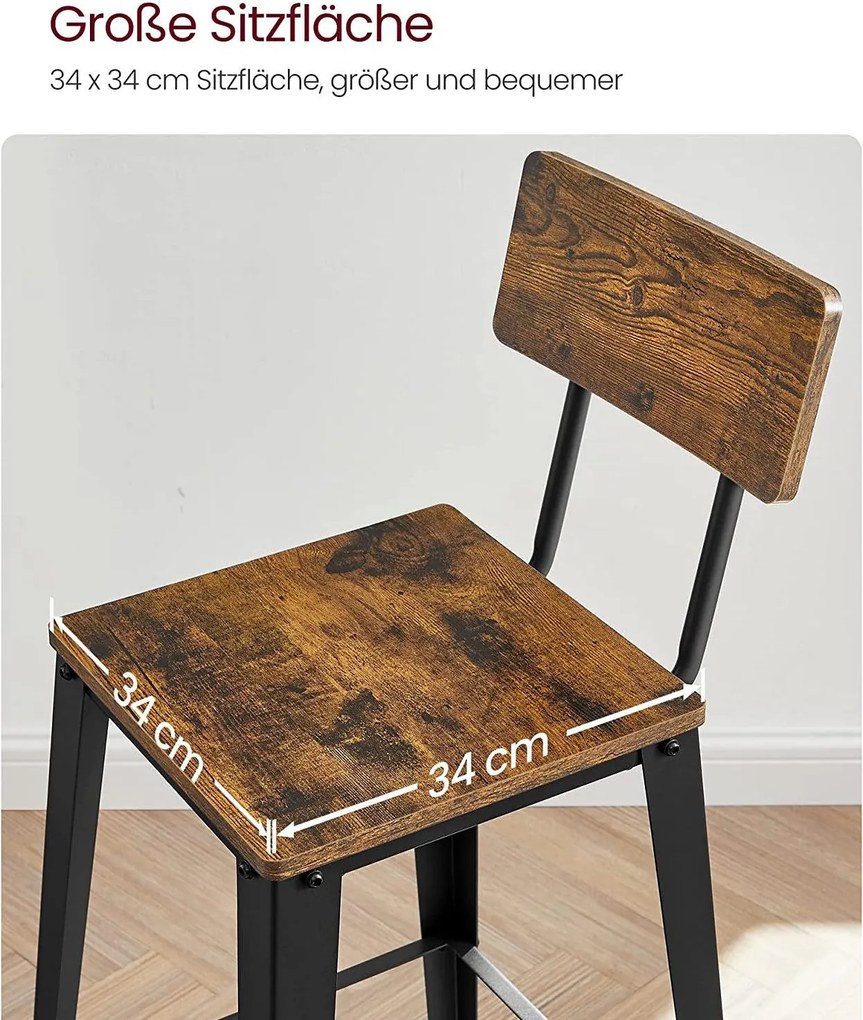 Bárszék 2db szett, konyhai székek háttámlával