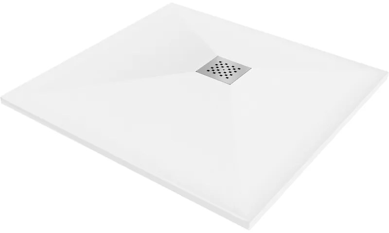 Mexen Stone+ négyzet kompozit zuhanytálca 90 x 90 cm, Fehér - 44109090