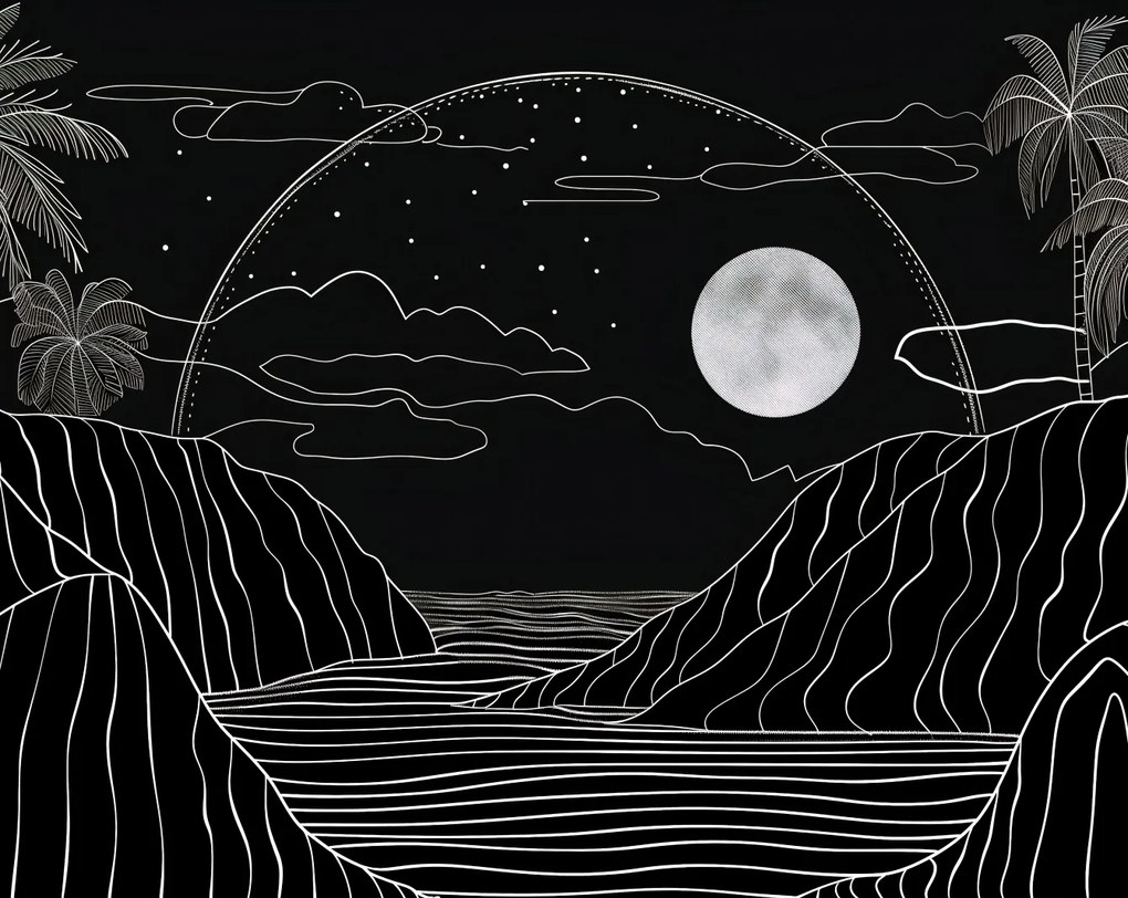 Poszter 76x60,5cm Éjjeli Trópusok aurája