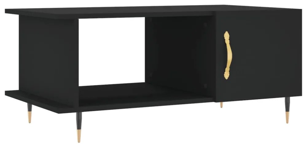fekete szerelt fa dohányzóasztal 90 x 50 x 40 cm