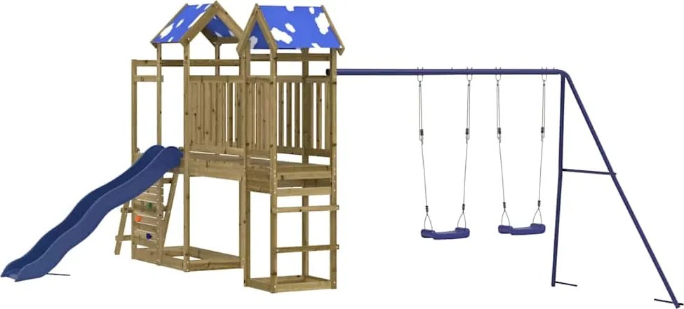 vidaXL impregnált fenyőfa kültéri játszószett