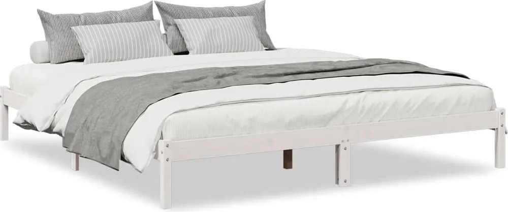 vidaXL fehér tömör fenyő extra hosszú ágykeret matrac nélkül 180x220cm