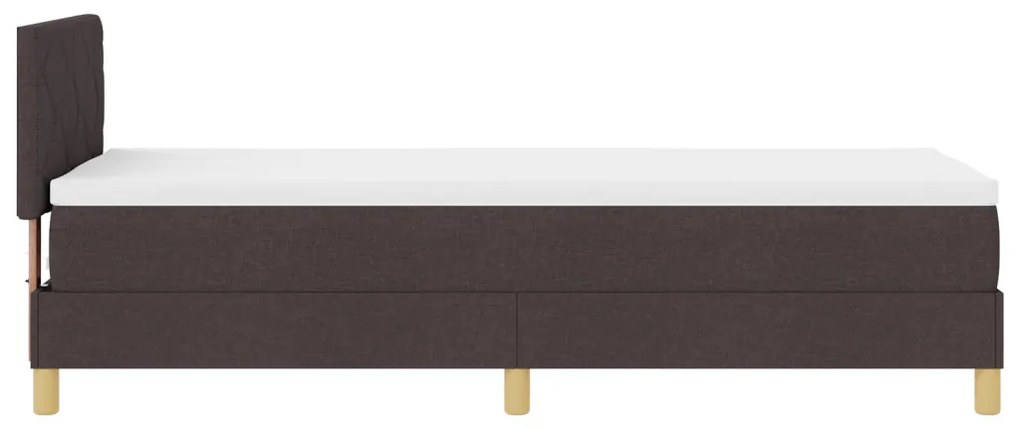 Boxspring ágy matraccal &amp; LED világítással, sötétbarna, 80x200 cm, textil