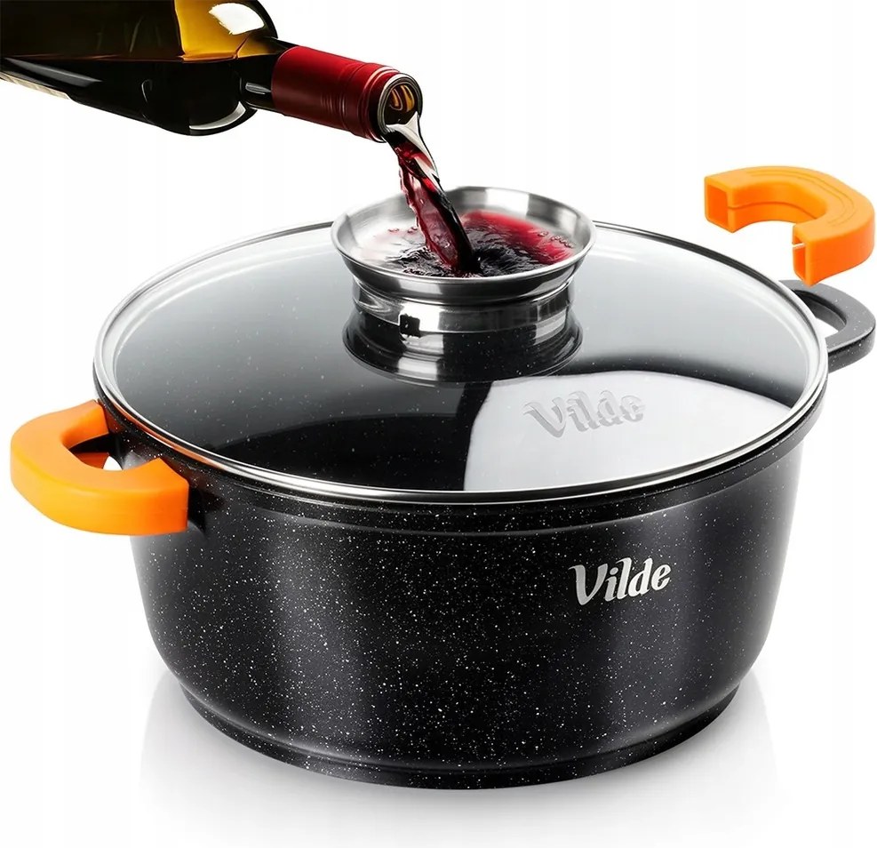 Gránit Fazék Fedővel 24 CM 4 L Non-stick Bevonat Indukciós