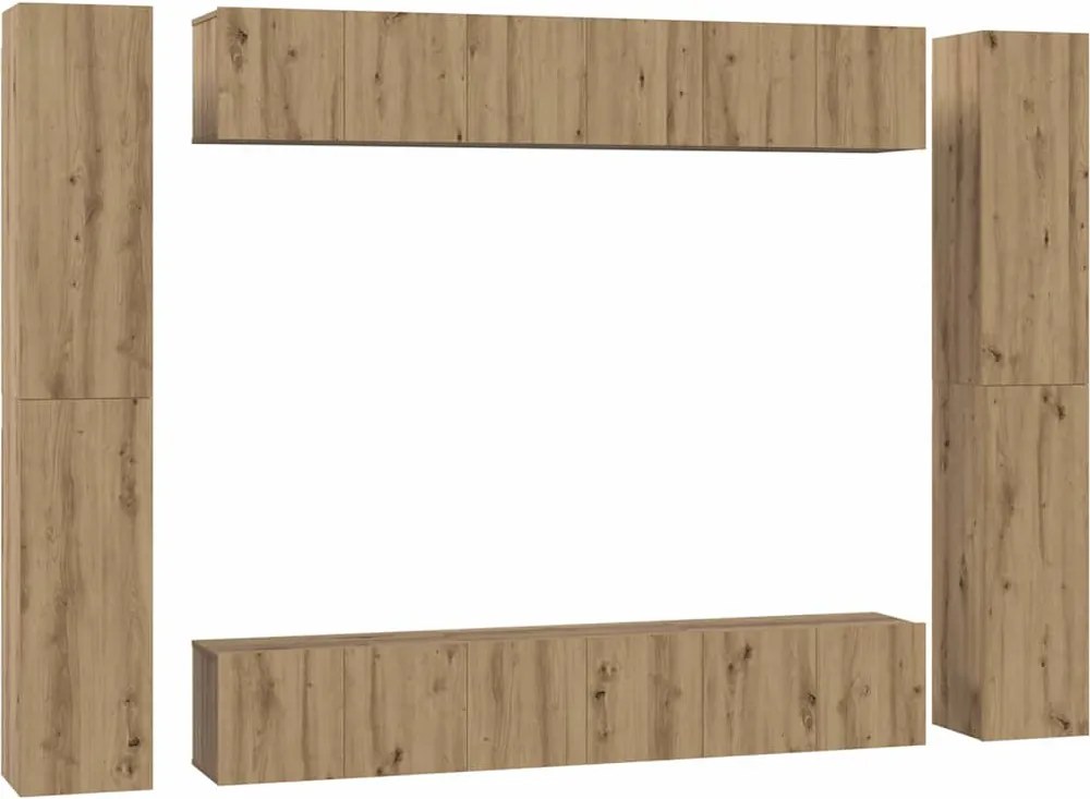 vidaXL TV szekrény garnitúra 10 pcs Artisan tölgy Faanyag