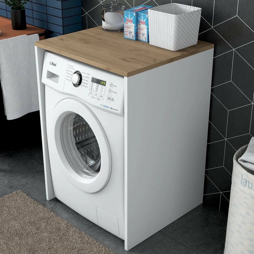 Szekrény a mosógép fölé Duma White and Walnut