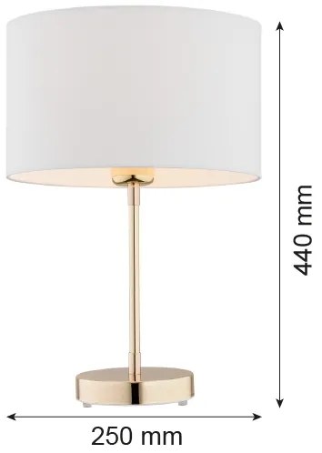 Argon 4301 - Asztali lámpa KARIN 1xE27/15W/230V fehér/sárgaréz