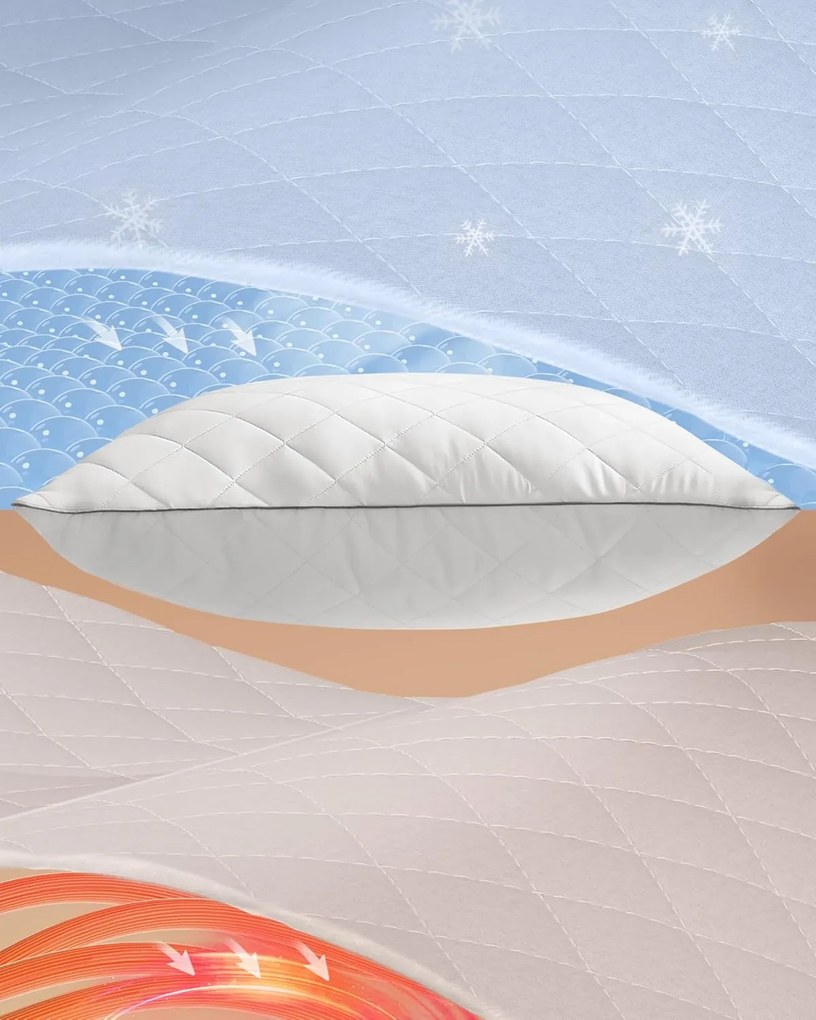 párna 2 db-os, téli-nyári használatra, 60 x 60 cm, fehér