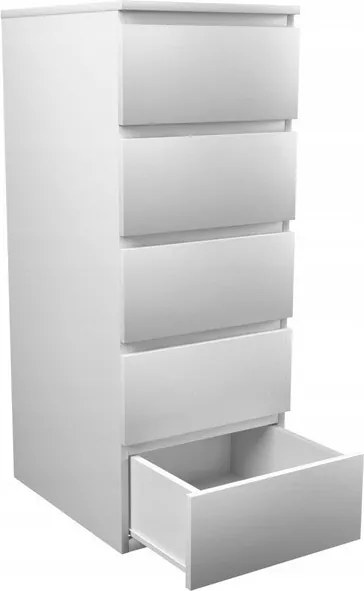 W5 fiókos szekrény, matt fehér