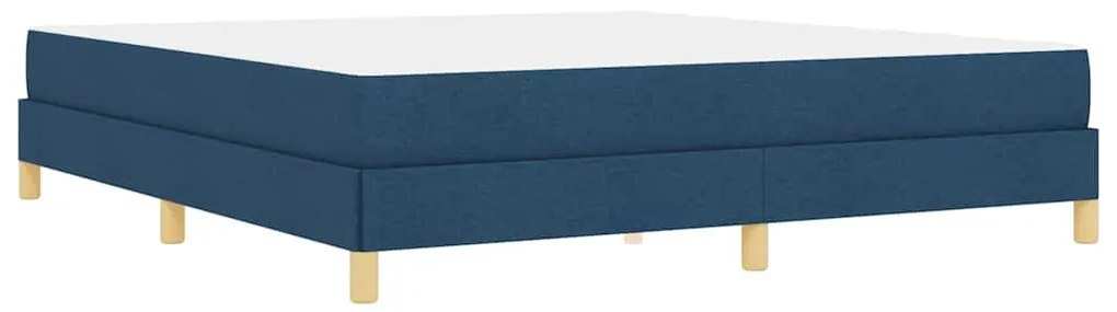 Boxrugós ágy Kék és Barna 180 x 200 cm Textil és mérnöki fa