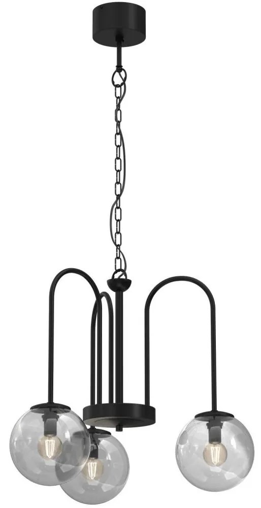 Csillár láncon CAMBRIDGE 3xE14/60W/230V fekete