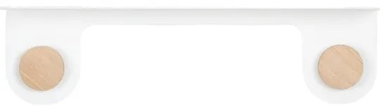 Hook fehér fali polc 2 akasztóval, hosszúság 50 cm - Gazzda