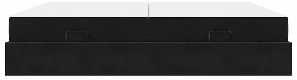 Ágykeret Fekete 200 x 200 cm Bársony