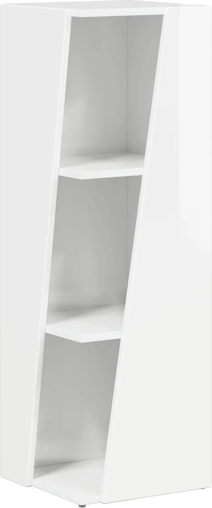 vidaXL Oldalsó polc Magas Fényű Fehér 33 x 32 x 100,5 cm Faanyag