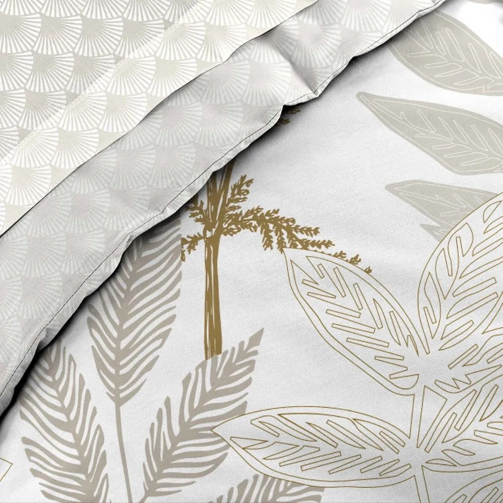 Bézs kétszemélyes-hosszabbított pamut ágyneműhuzat lepedővel-hatrészes 240x220 cm Raoni – douceur d'intérieur