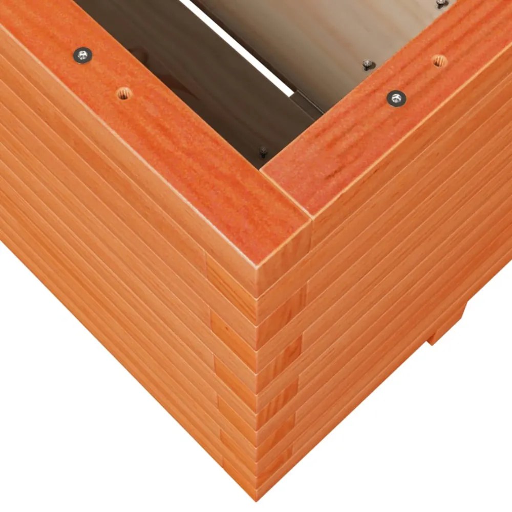 viaszbarna tömör fenyőfa kerti virágláda 100 x 100 x 49,5 cm