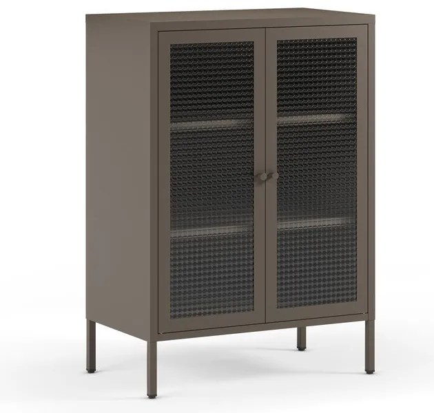 Szürke fém tálalószekrény 70x100x40 cm Layna – Marckeric