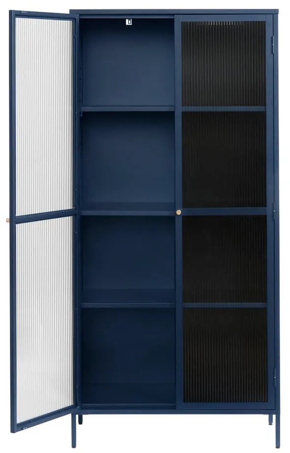 Sötétkék fém tálalószekrény 90x190 cm Bronco – Unique Furniture