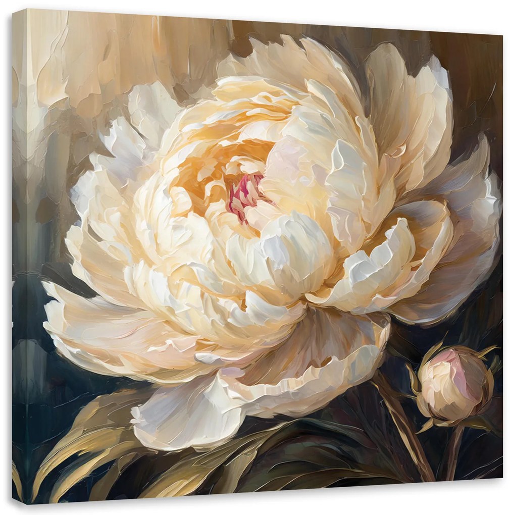 Gario Vászonkép Bézsre festett bazsarózsa Méret: 40 x 40 cm