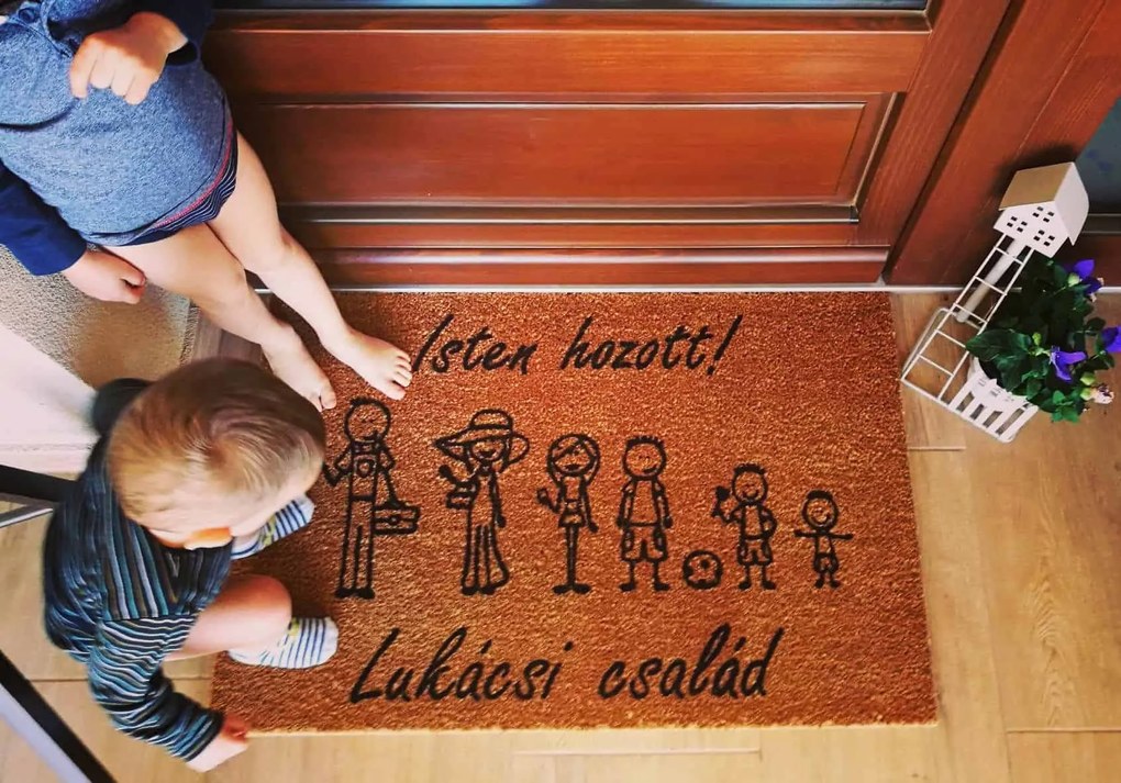 Itt lakik egy horgász vicces feliratos kókusz lábtörlő - több méretben (Válassz méretet: 60*40 cm, Válassz szállítási opciót: Normál szállítást kérek)