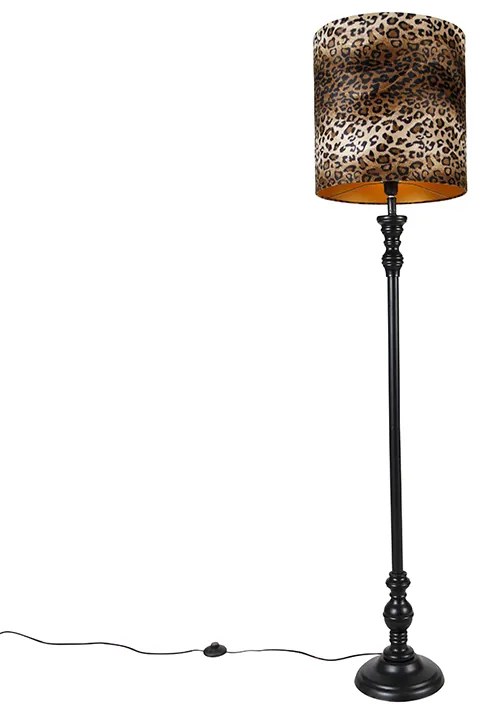 Állólámpa fekete leopárd árnyékolóval 40 cm - Classico