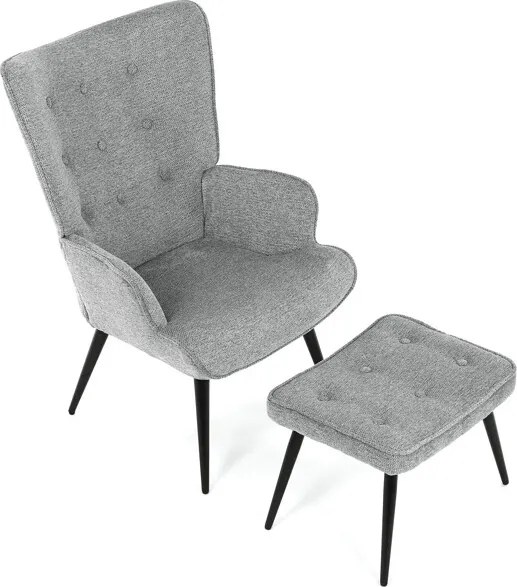 Relaxációs fotel, szürke, bársony kárpit, AK-303 GREY2