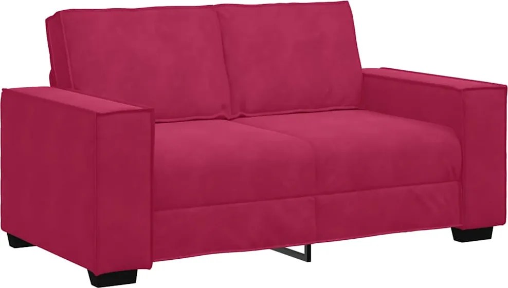 vidaXL kétszemélyes bordó bársony kanapé 160x78x84 cm