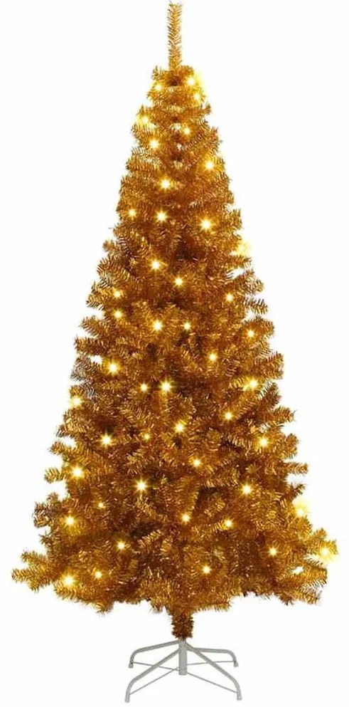 Mű karácsonyfák LED -es lámpákkal Arany 180 cm PET