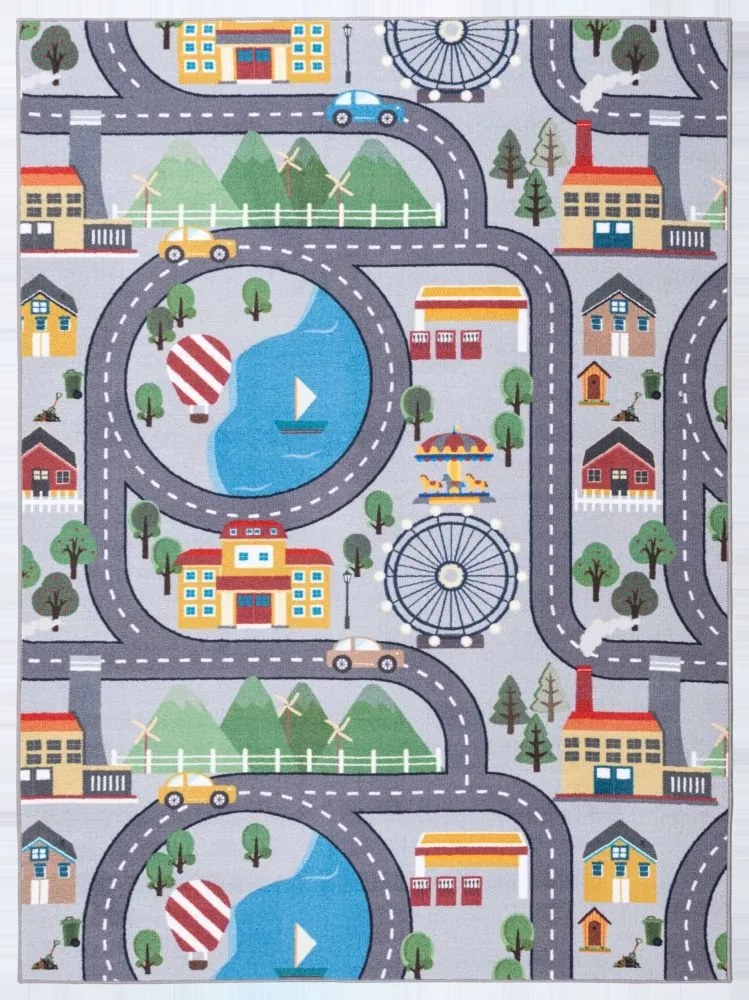 Gyerekszőnyeg Ares Utcák 80x150cm szürke utca város