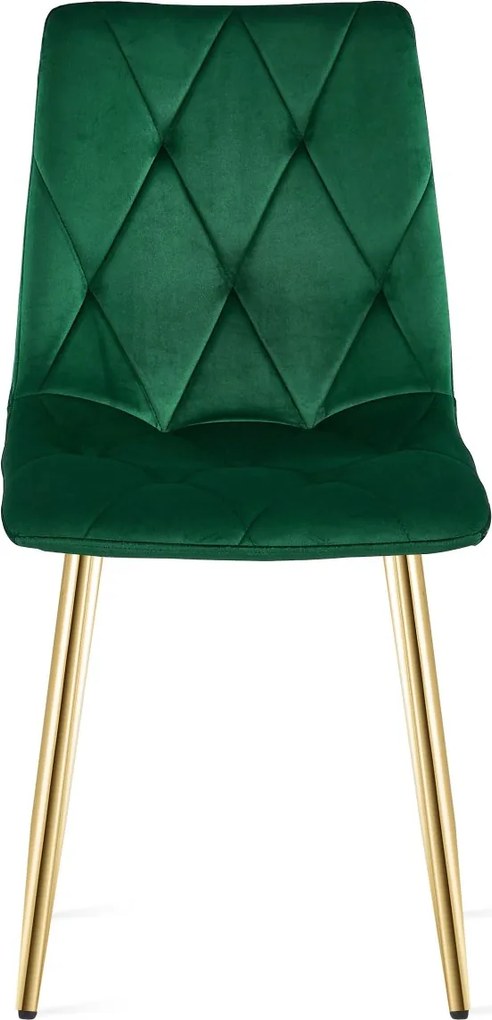 Zöld bársony étkezőszék LIBRA arany lábakkal