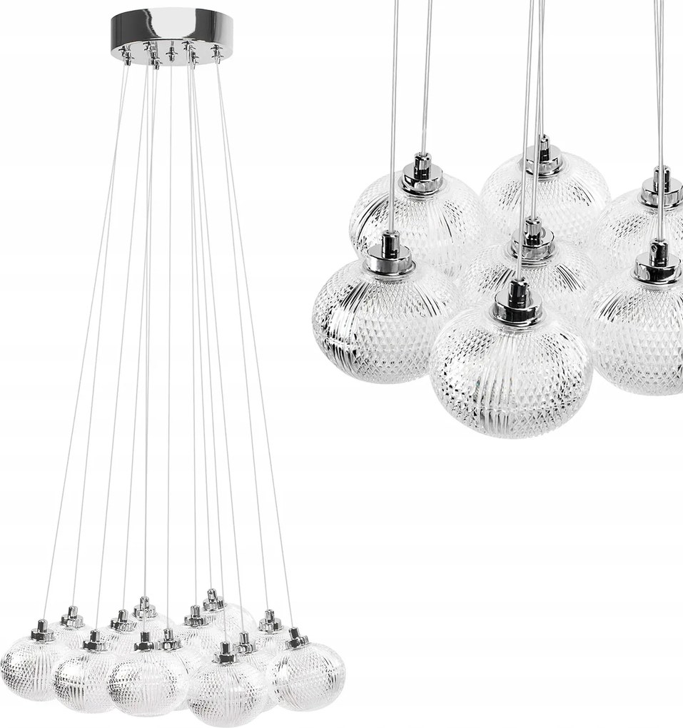 Kristály Függő Mennyezeti Lámpa Króm 13xG9 Étkező Nappaliba Toolight