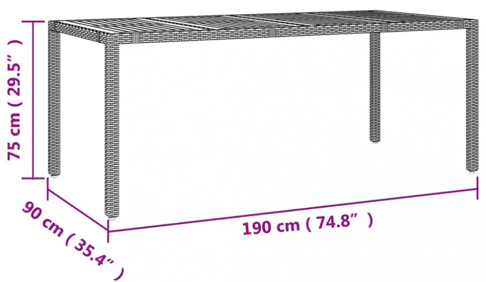vidaXL 9 részes szürke polyrattan kerti étkezőgarnitúra párnával