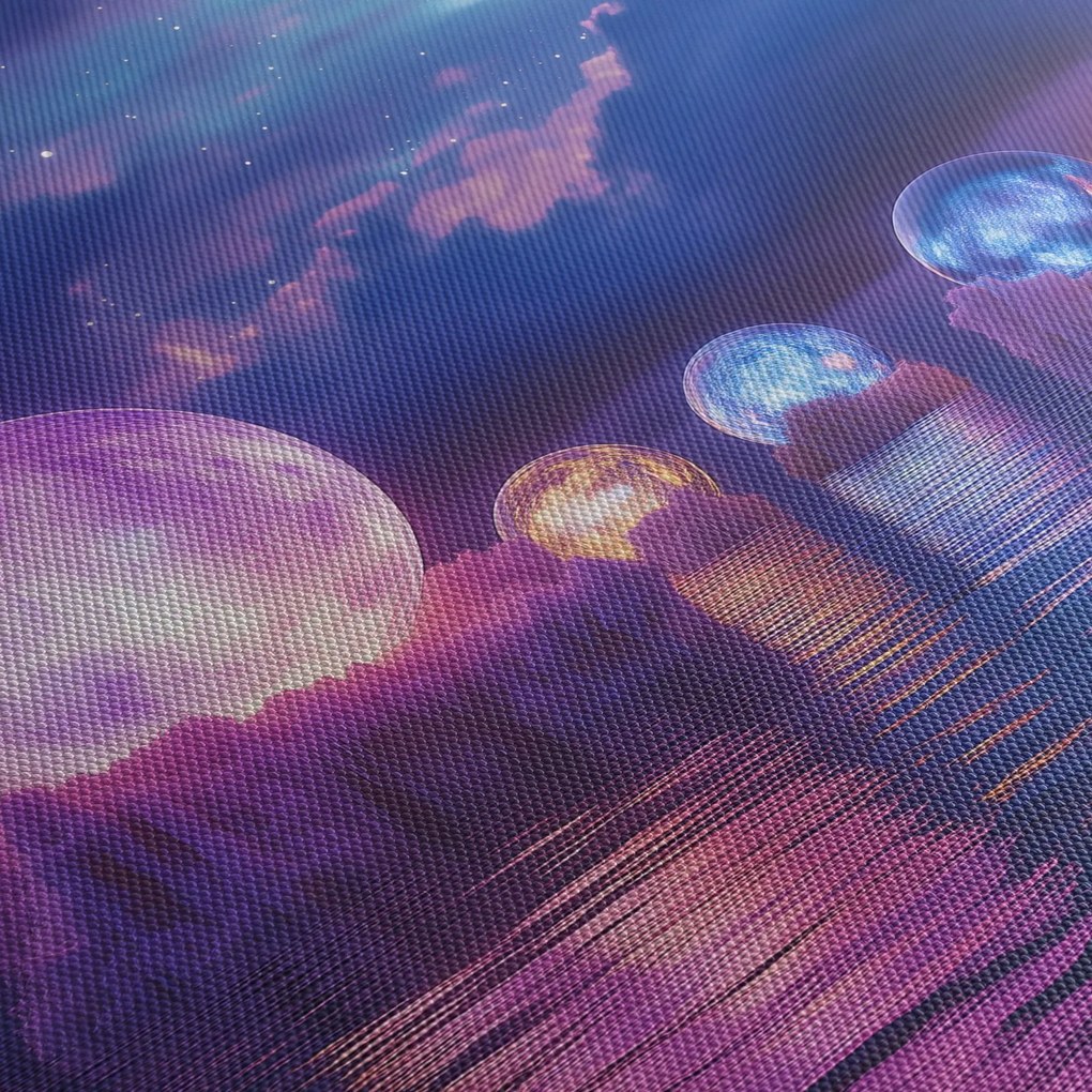 Kép - Bolygók a vízen (120x50 cm)