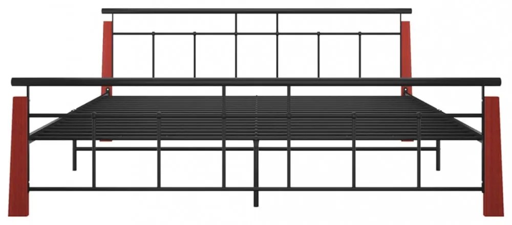 fém és tömör tölgyfa ágykeret 200 x 200 cm