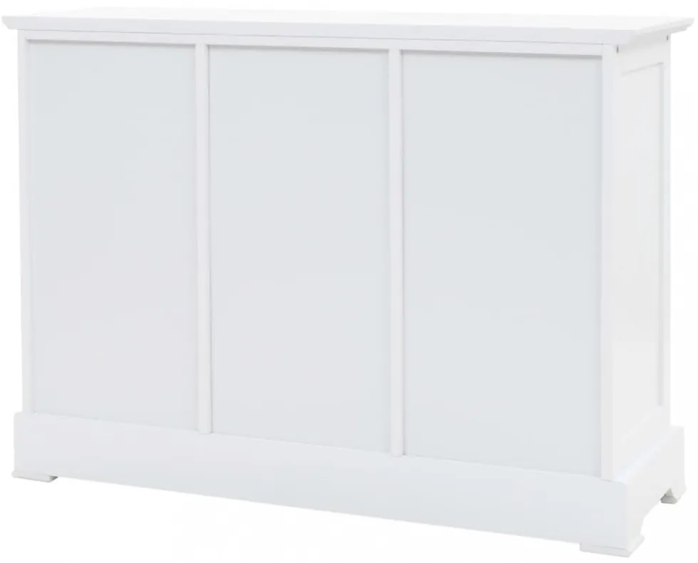 3 ajtós MDF és fenyőfa tálalószekrény 105 x 35 x 77,5 cm