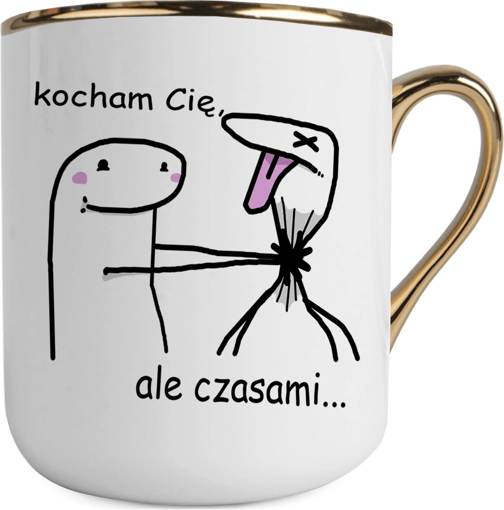 Fehér-arany Bögre Vicces Nyomattal A Másik Felének Vicces Felirat