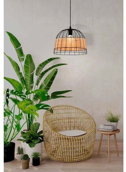 Eglo 55709 - Csillár zsinóron ANWICK 1xE27/40W/230V rattan