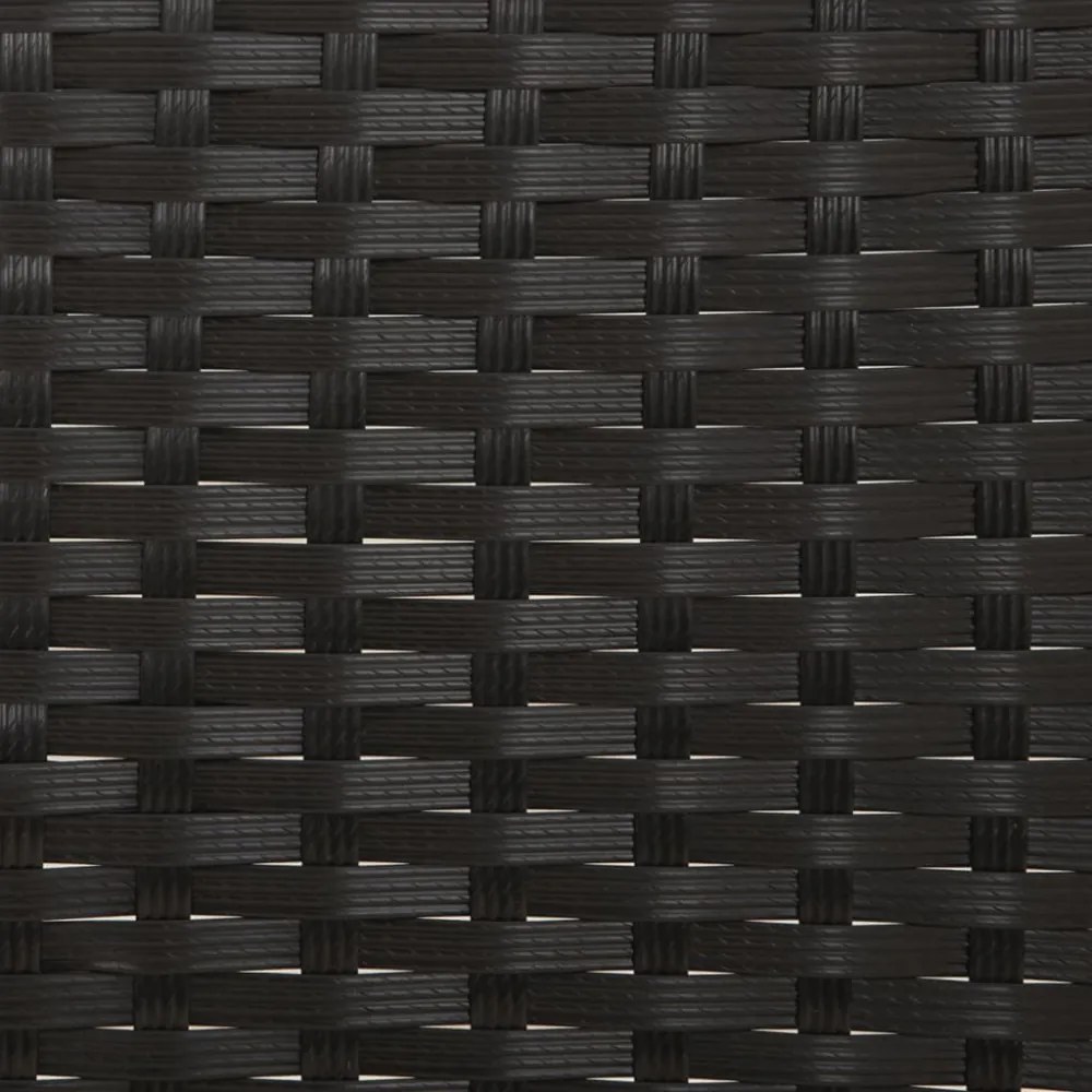 fekete 2 személyes polyrattan kerti pad párnával