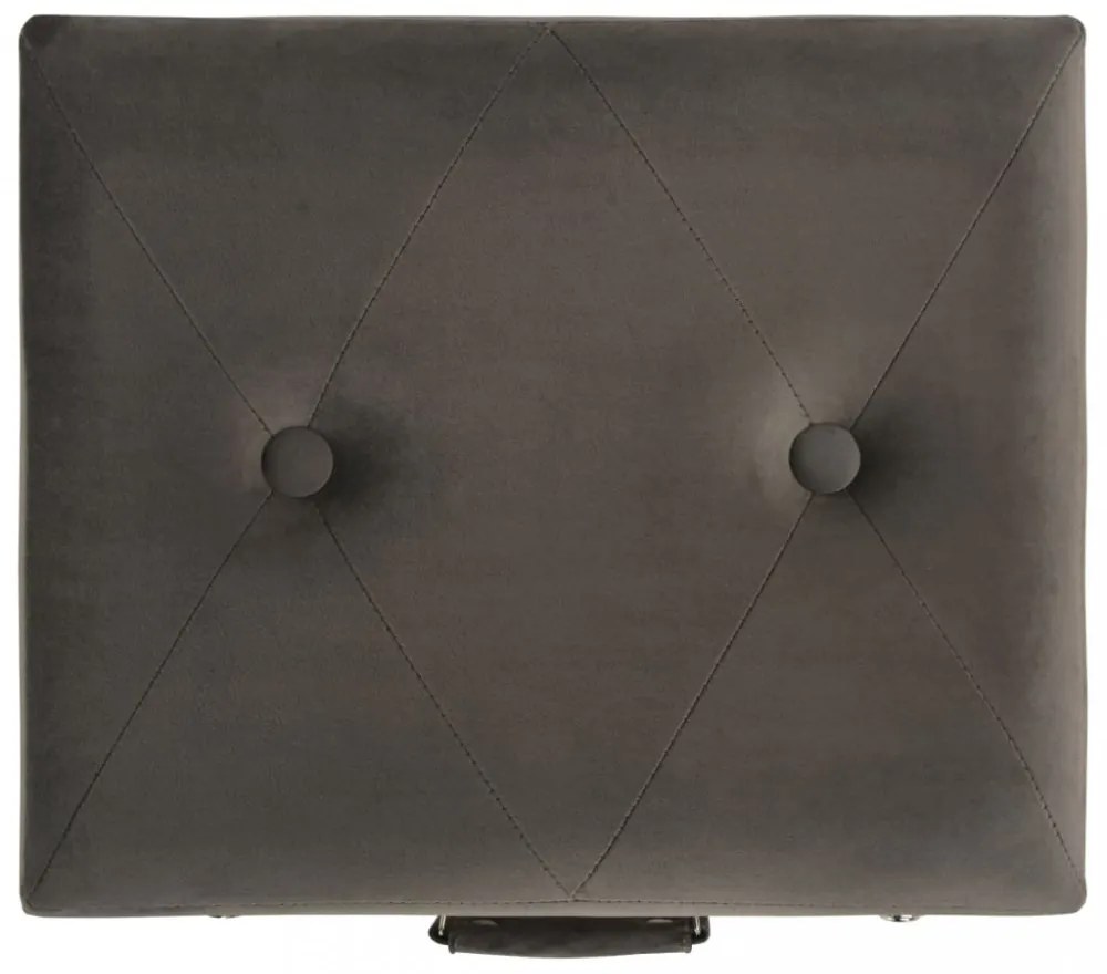 szürke bársony tárolóülőke 40 cm