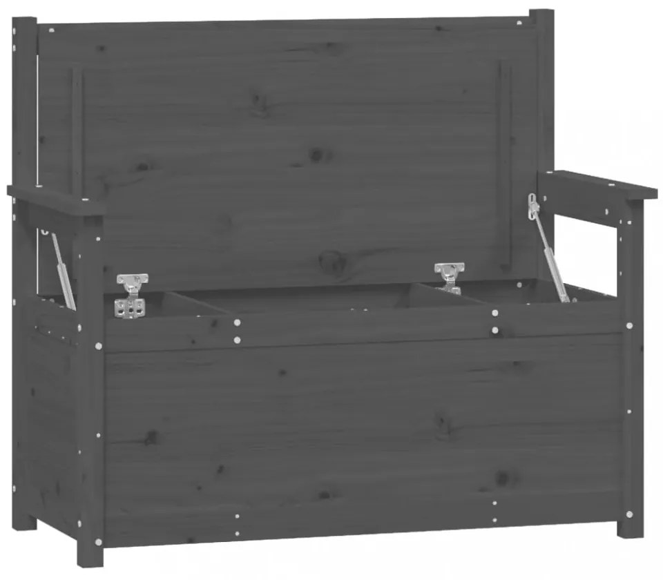 szürke tömör fenyőfa pad 112,5 x 51,5 x 96,5 cm