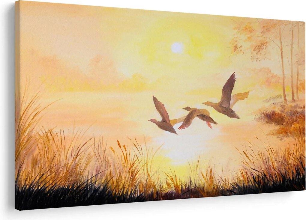 Kép - Daruk naplementekor (90x60 cm)