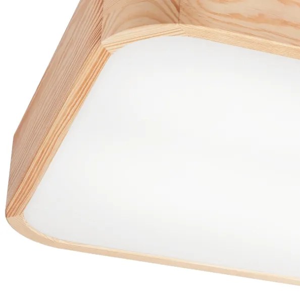 Mennyezeti lámpa NATURAL SQUARE 4xE27/15W/230V 45x45 cm fenyő