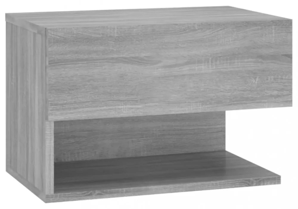 vidaXL 2 db szürke sonoma tölgy színű falra szerelhető éjjeliszekrény