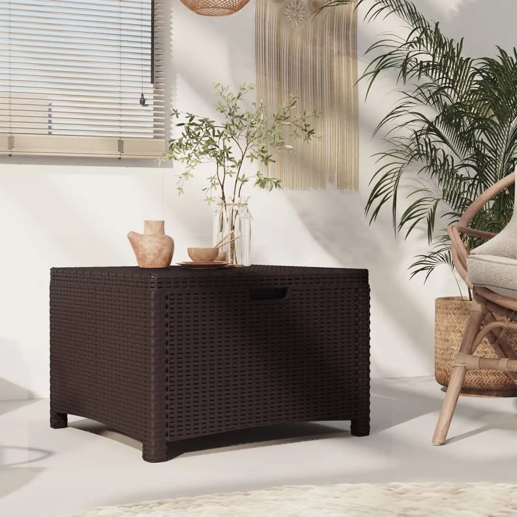 vidaXL barna PP rattan kerti tárolóláda 60 x 54 x 41 cm