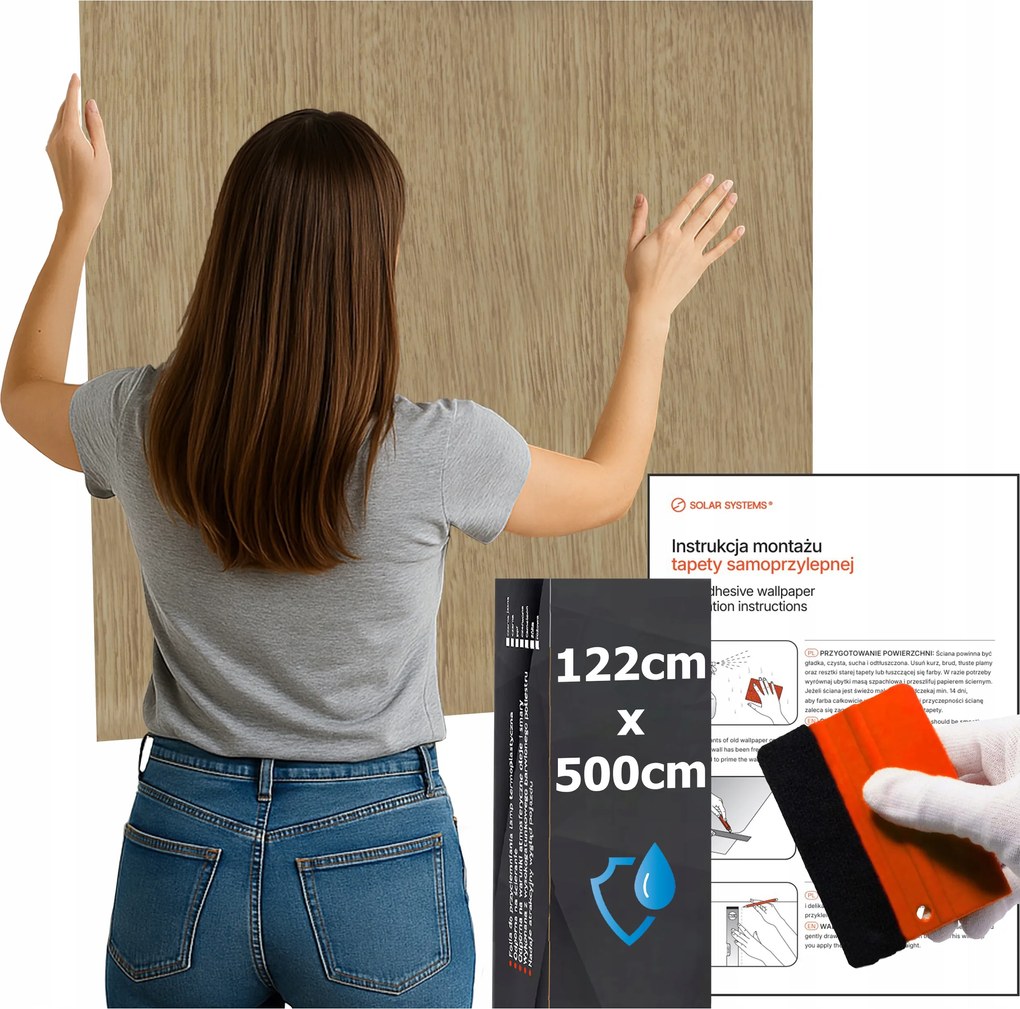 Öntapadós tapéta Vízálló Konyha Fal Bútor Homokbarna