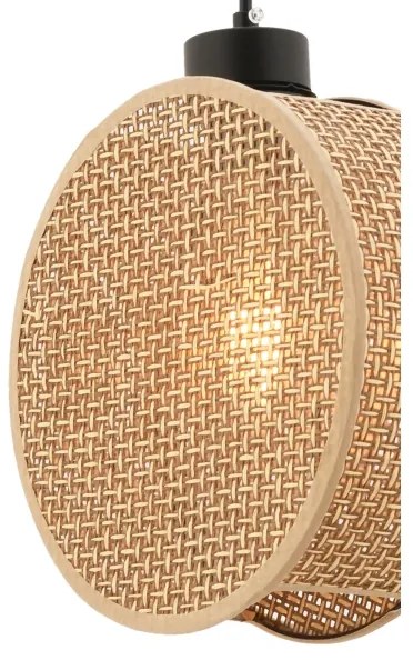 Kábeles csillár DRUM 1xE27/60W/230V barna