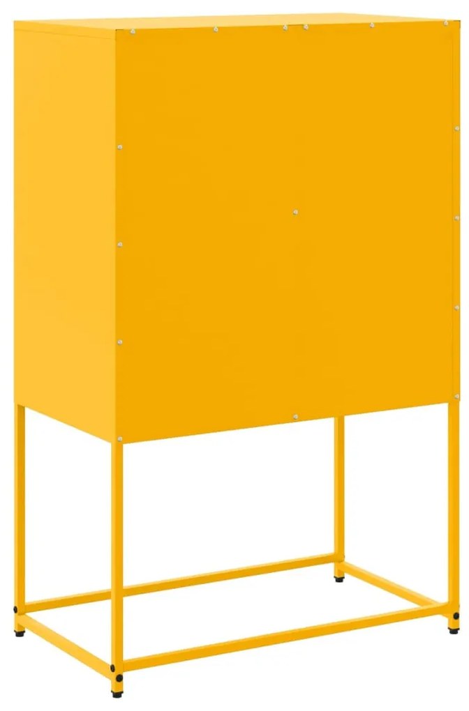 mustársárga acél magasszekrény 68,5 x 38,5 x 107 cm